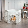 thumbnail image 3 of IRIS 34" 6-Panel Dog Playpen with Door, 44 x 63 x 34, Puppy Fence, Puppy Playpen, Dog Play Pen Indoors, Pet Fence, Puppies/Small Dogs, White, 3 of 8