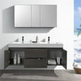 thumbnail image 5 of Fresca Valencia 60" Wall Hung Wood Bathroom Vanity with Double Sinks in Gray Oak, 5 of 5
