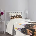 thumbnail image 3 of Ambesonne Birthday Quilted Bedspread Set 2 Pcs, Birthday Dogs Hats, Twin Size, Marigold and Black, 3 of 5