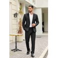 thumbnail image 3 of COOFANDY Men's 2 Piece Suit Slim Fit One Button Tuxedo Jacket Pants for Wedding Prom Business, 3 of 5