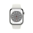 thumbnail image 6 of Apple Watch Series 8 GPS + Cellular 45mm Silver Stainless Steel Case with White Sport Band - M/L. Fitness Tracker, Blood Oxygen & ECG Apps, Always-On Retina Display, 6 of 9
