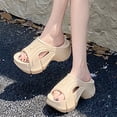 thumbnail image 4 of HNMKIU Womens Slippers Summer Thick Soled EVA Soft Sole Toe Separator Flip Flops Outdoor Comfortable Beach Sandals for Women Z01_Khaki,5.5, 4 of 9