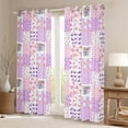 thumbnail image 2 of Feelyou Princess Flower Kids Curtains Pack of 2 (42x84 Each), Romantic Butterfly Curtains Blackout, Fashion Purple Check Plaid Bedroom Curtains, Black Out Curtains Decor, 2 of 6