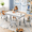Gray, variant on Toddler Table and Chairs Set for 4, 47.2''L x 23.6''W Kids Study Table and Chair Set, Height-Adjustable, Graffiti Desktop, Children Activity Table for Daycare, Classroom, Home