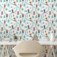 thumbnail image 3 of Ambesonne Ski Pattern Peel & Stick Wallpaper for Home, Skiing People on Track, 13"x100", Pale Teal Multicolor, 3 of 6