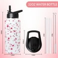 thumbnail image 2 of 32oz Cherry Blossoms Flip Stainless Insulated Aater Water Bottle with Straw,Pink Cherry Blossoms Floral Gym Hiking Sports Coffee Mug Cup Water Bottles,Cherry Blossoms Decor Stuff Accessories, 2 of 6