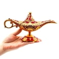thumbnail image 3 of Lámpara de Aladino dorada, adornos pequeños, lámpara mágica de genio de la leyenda, luz de los deseos, decoración, accesorios de disfraces, manualidades para el hogar, 3 of 5