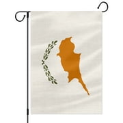 PTEROSAUR Cyprus Garden Flag, Cypriot National Flag, 12.5x18 inch Double Sided Burlap for House Yard Lawn Indoor Outdoor Decor