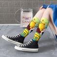 thumbnail image 3 of Lsque Geometry Dash Printed Crew Socks Men's Women's LightWeight Thin Casual Calf Socks ,Knee High Socks,Cotton Socks, 3 of 9