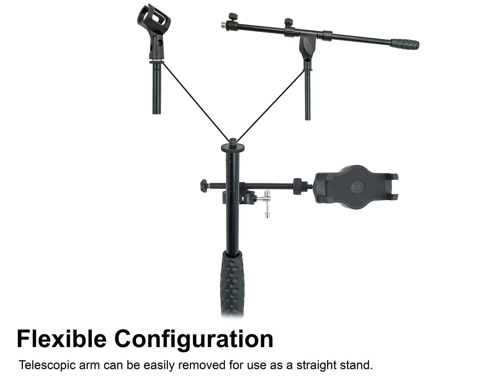 Rockville RVMIC5 V2 Pro Audio Tripod Microphone Mic Stand w/Boom+iPad Holder+Bag