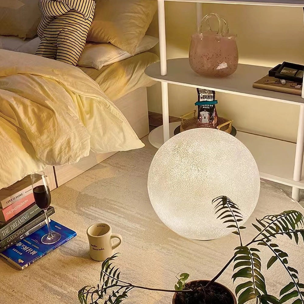LittleGlovo Nordic Creative Indoor&Outdoor Waterproof Resin Fiber Art Moonlight Floor Lamp