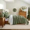 thumbnail image 3 of EVERGRACE Luxury Velvet Quilt Set King Size 3 Piece, Soft Cross-Stitch Velvet Comforter Set with Pillow Shams, Lightweight Coverlet Bedspread Bedding Set for All Seasons, Loden Green, 3 of 8