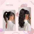 thumbnail image 5 of Extensión de cola de caballo ondulada larga con clip esponjoso en piezas de pelo de cola de caballo sintéticas de 20 pulgadas (negro, 20 pulgadas) TUNC Sencillez, 5 of 5