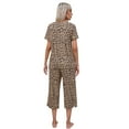thumbnail image 4 of Ekouaer Women's Pajamas Set Short Sleeve Top With Capri Pants Pjs Lounge & Sleepwear Set, 4 of 4