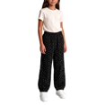 thumbnail image 4 of CBASIHI Girls Bow Print Corduroy Joggers Elastic Waist Comfy Casual Cute Fall Baggy Pants Black 8 T, 4 of 5