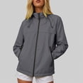 thumbnail image 2 of Towmus Lightweight Active Rain Jacket Hooded Rain Jackets for Women Plus Size Water Resistant Raincoat Windbreaker Casual Jacket, 2 of 7
