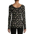 thumbnail image 3 of No Boundaries Juniors' Long Sleeve Floral Top with Face Mask, 3 of 6
