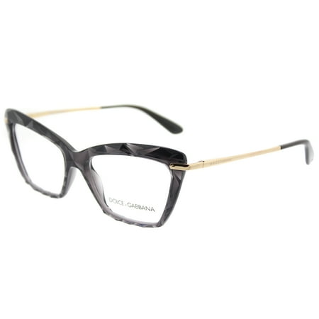 Dolce & Gabbana Plastic Womens Cat-Eye Eyeglasses Transparent Grey 53.1mm Adult