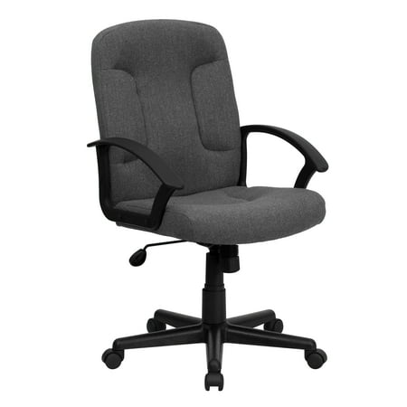 UPC: 0847254009492 | Flash Furniture Garver Mid-Back Gray Fabric Executive Swivel Office Chair with Nylon Arms