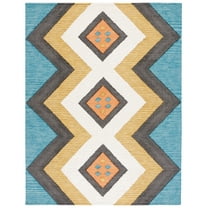 SAFAVIEH Kenya Kerstin Diamond Area Rug, Black/Ivory, 9' x 12'