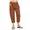Orange, variant on SwiftWear Boho Cotton Linen Capris for Women Loose Wide-Leg Silhouette & Elastic Waist S-3XL