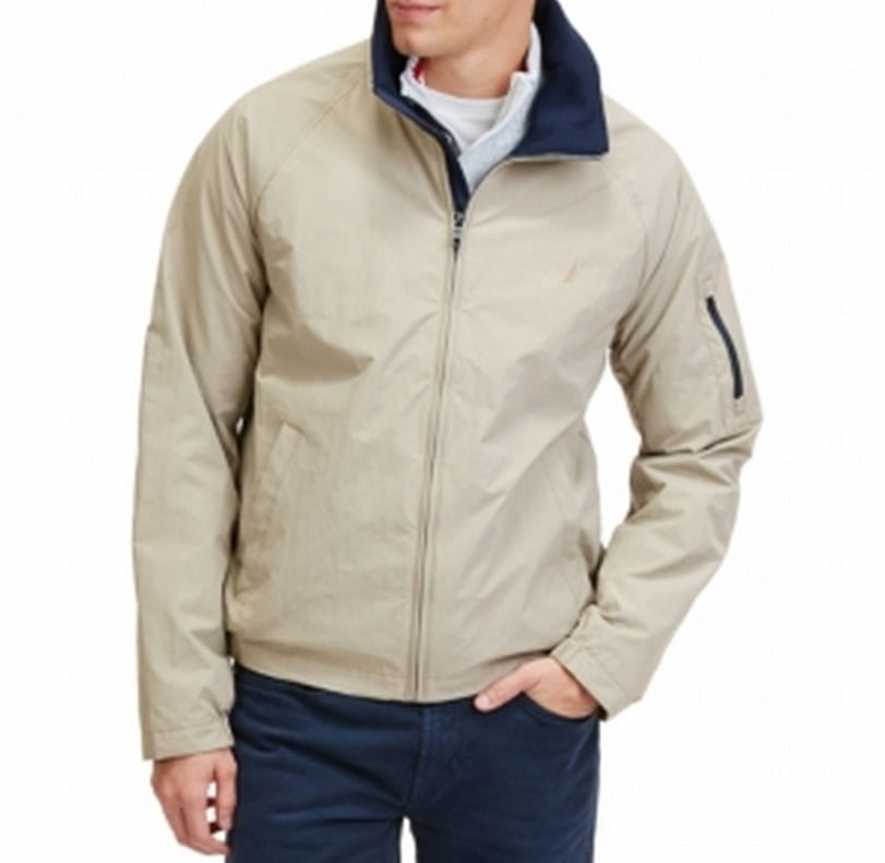 Nautica Nautica NEW Beige Mens Size Large L FullZip Lightweight