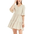 thumbnail image 2 of POSESHE Women Summer Tunic Dresses V Neck Casual Loose Flowy Swing Shift Dress, 2 of 4