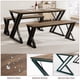 thumbnail image 2 of QinaQin Juego de comedor con bancas de 44.8 pulgadas para 4 personas, mesa de cocina con estructura metálica en X, ahorrador de espacio para depa o estudio, 2 of 7