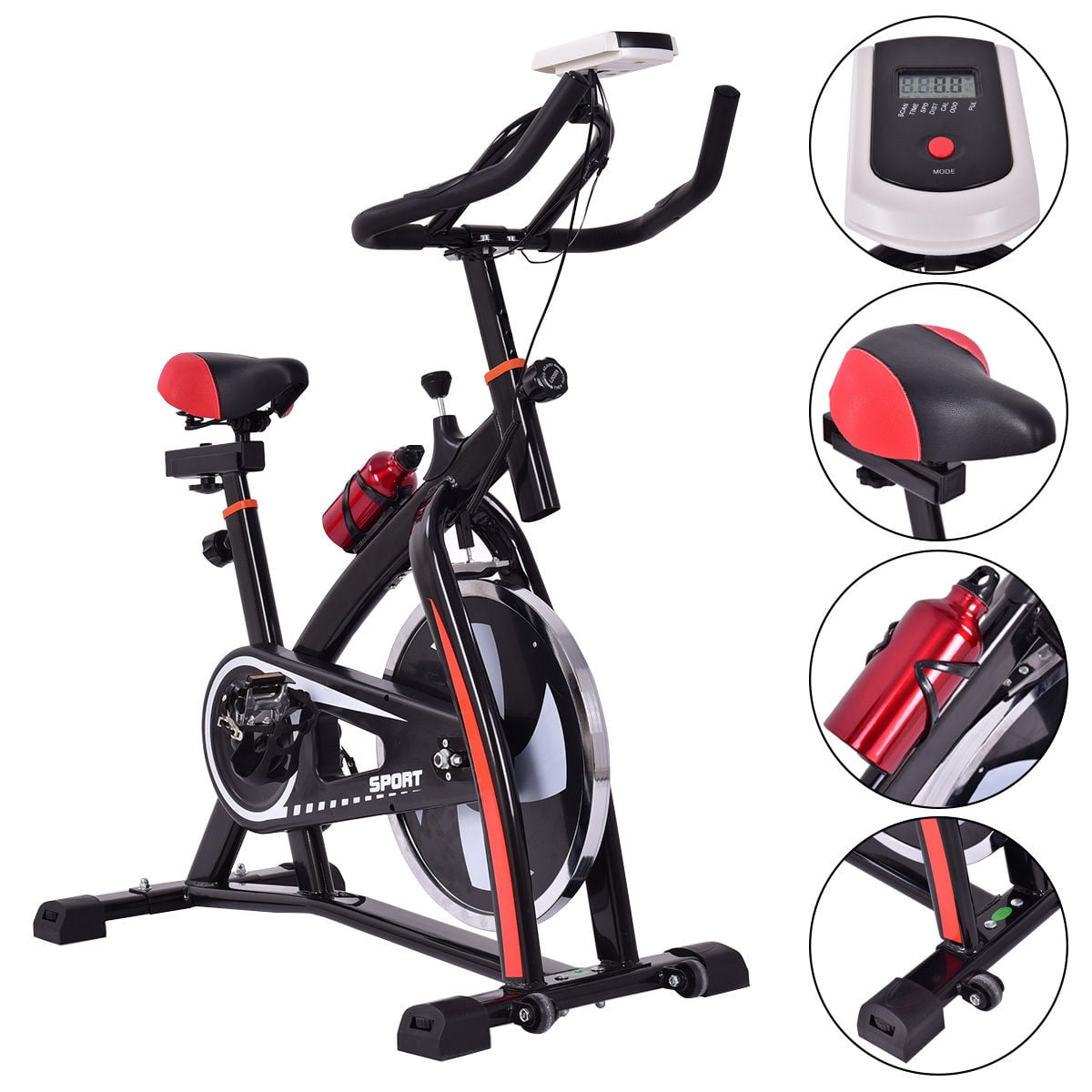 Spin Sport Bike Home Gym Exercise Fitness Cardio Indoor Aerobic Machine Black 