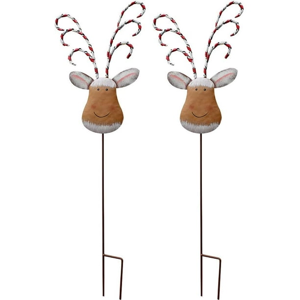 Christmas Yard Garden Stake Decor Reindeer Decoration Set of 2, Outdoor