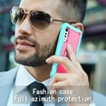 thumbnail image 4 of SaniMore for LG Velvet Case with Hidden Bracket Rugged Heavy Duty Protective [Hard PC Back + Silicone Bumper] Shokcproof Anti-drop Tri-layer Hybird Shell For LG Velvet 5G 2020 LM-G900, Mint/Rose, 4 of 7