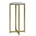 thumbnail image 4 of Ivy 24.5 Inch Marble Top Accent Round Side Table with Metal Frame, White and Gold, Saltoro Sherpi, 4 of 7