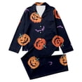 thumbnail image 5 of LIIPEE Girls Halloween Graphic Pajamas Long Sleeve Shirts And Pants Pajama Sets Kids Fall Sleepwear 4-14 Years, 5 of 7