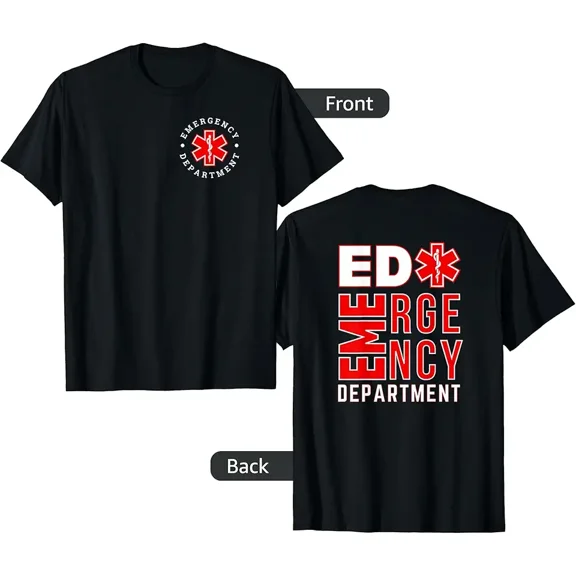 Emergency Department ER Trauma Front and Back Design T-Shirt
