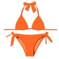 thumbnail image 6 of JoveMarine Women's Tie Side Bikini Set Two Piece Swimsuit Adjustable Straps Beach Bathing Suit Summer Bathing Suit For Womens Swimsuits Saffron S, 6 of 7