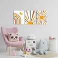 thumbnail image 3 of LyeArtork 3 Piece Minimalist Boho Canvas Wall Art Mid Century Modern Wall Decor Colorful Neon Geometric Sun Moon Artwork Prints Paintings for Living Room Bedroom Office Home Decor 12"x16"x3pcs, 3 of 7