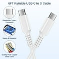 thumbnail image 4 of USB C Wall Charger, Hootek 40W Type C Charger Block with 6FT Charging Cable, Dual Port USB C to C Cable Cord Charger Adapter USB C Brick Type C Fast Charging Block, White, 4 of 7