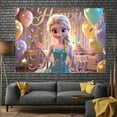 thumbnail image 2 of Happy birthday! Frozen background banner. Vibrant polyester decoration for classrooms and offices. The perfect gift for family and friends. Holiday background | Vibrant party banner, 2 of 9