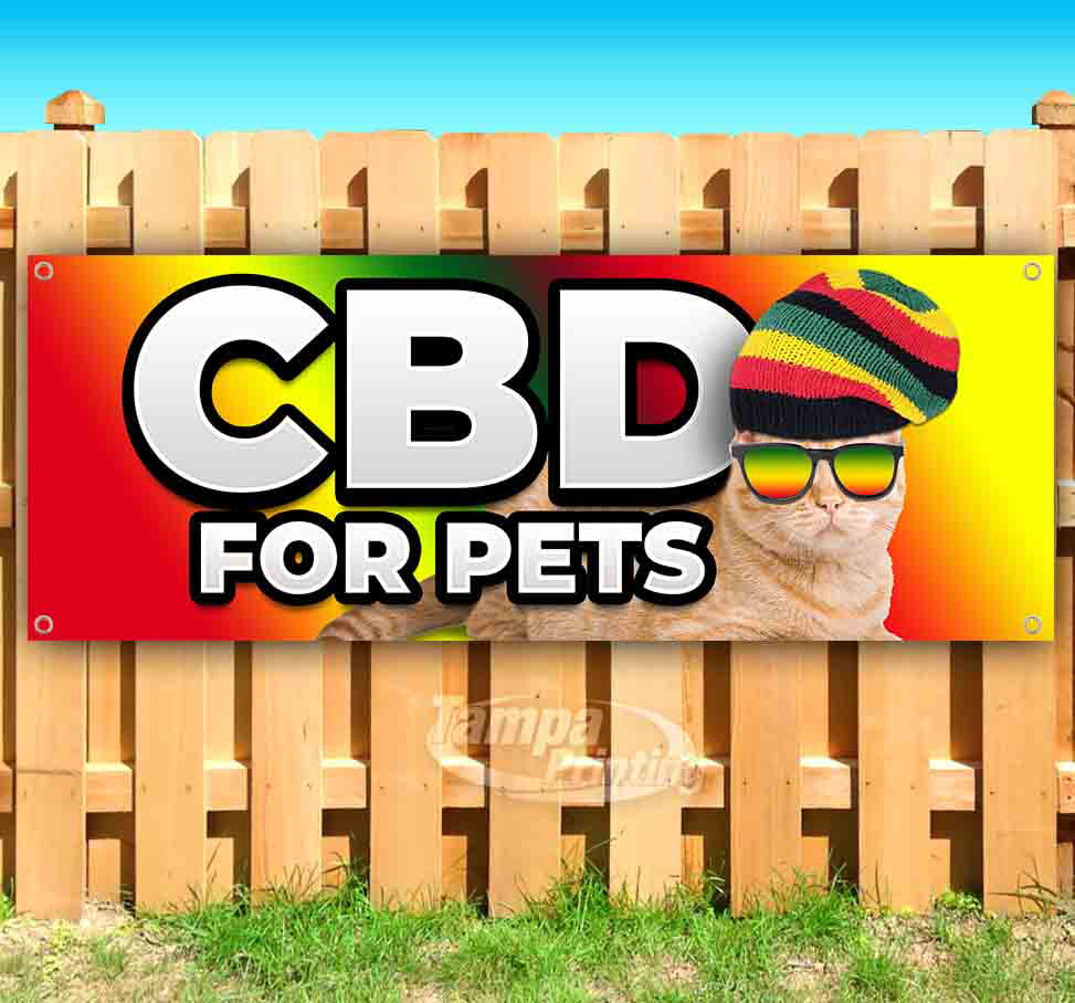 Non-Fabric Cbd for Pets 13 oz Banner Heavy-Duty Vinyl Single-Sided with Metal Grommets 