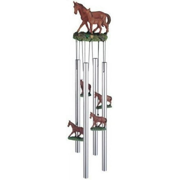 Wind Chime Round Top Horse With Foal Hanging Garden Porch Decoration