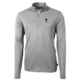 thumbnail image 2 of Men's Cutter & Buck Gray Atlanta Falcons Throwback Logo Virtue Eco Pique Recycled Quarter-Zip Pullover Top, 2 of 3