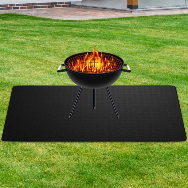 Estera debajo de la parrilla para parrilla al aire libre, estera protectora resistente para patios L