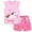 Pink Unicorn, variant on Little Girls Summer Casual Short Sleeve T-Shirt and Shorts Set Kids Outfis - Fox