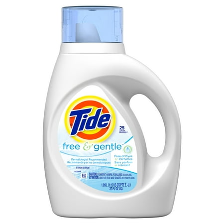 Tide Free & Gentle, 25 Loads Laundry Detergent, 37 fl oz