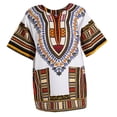 thumbnail image 1 of Camisa de vestir tribal hippie con estampado de bordado africano Dashiki de manga corta Ropa Amarillo Zulema vestidos africanos para mujeres, 1 of 8