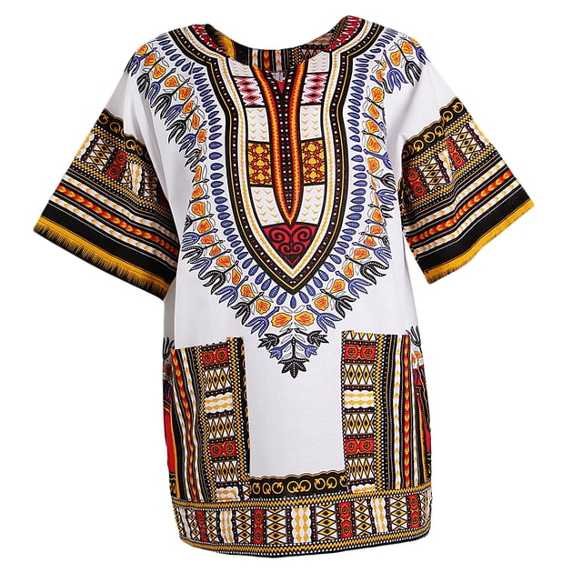 Camisa de vestir tribal hippie con estampado de bordado africano Dashiki de manga corta Ropa Amarillo Zulema vestidos africanos para mujeres
