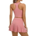 thumbnail image 7 of Sociala Women Tennis Dresses Set With Shorts and Pockets Golf Workout Outfits Skirts Sets, 7 of 7