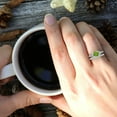 thumbnail image 5 of Clara Pucci 18K White Gold 2.94 Natural Peridot Engraveable Engagement Ring + Wedding Band Set, 5 of 7