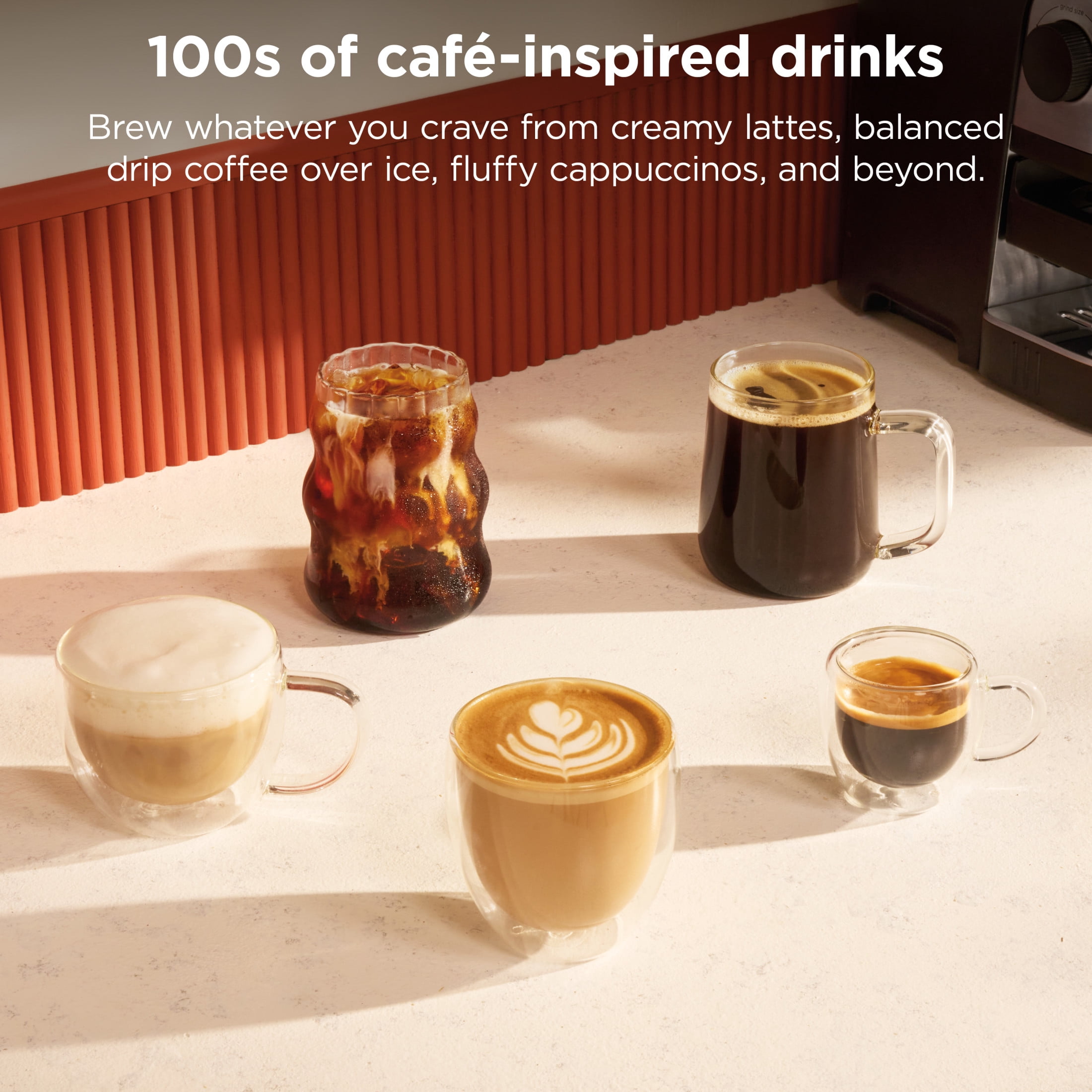 Ninja Luxe Café Mini Espresso Machine & Drip Coffee Maker with Built-in Grinder, Precision Scale & Manual Steam Wand for Lattes, Cappuccinos & More, ES301 Black