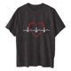 thumbnail image 4 of Blusa de manga corta con estampado de electrocardiograma de calavera y mangas caídas vintage para mujer Fridja  gope905, 4 of 9